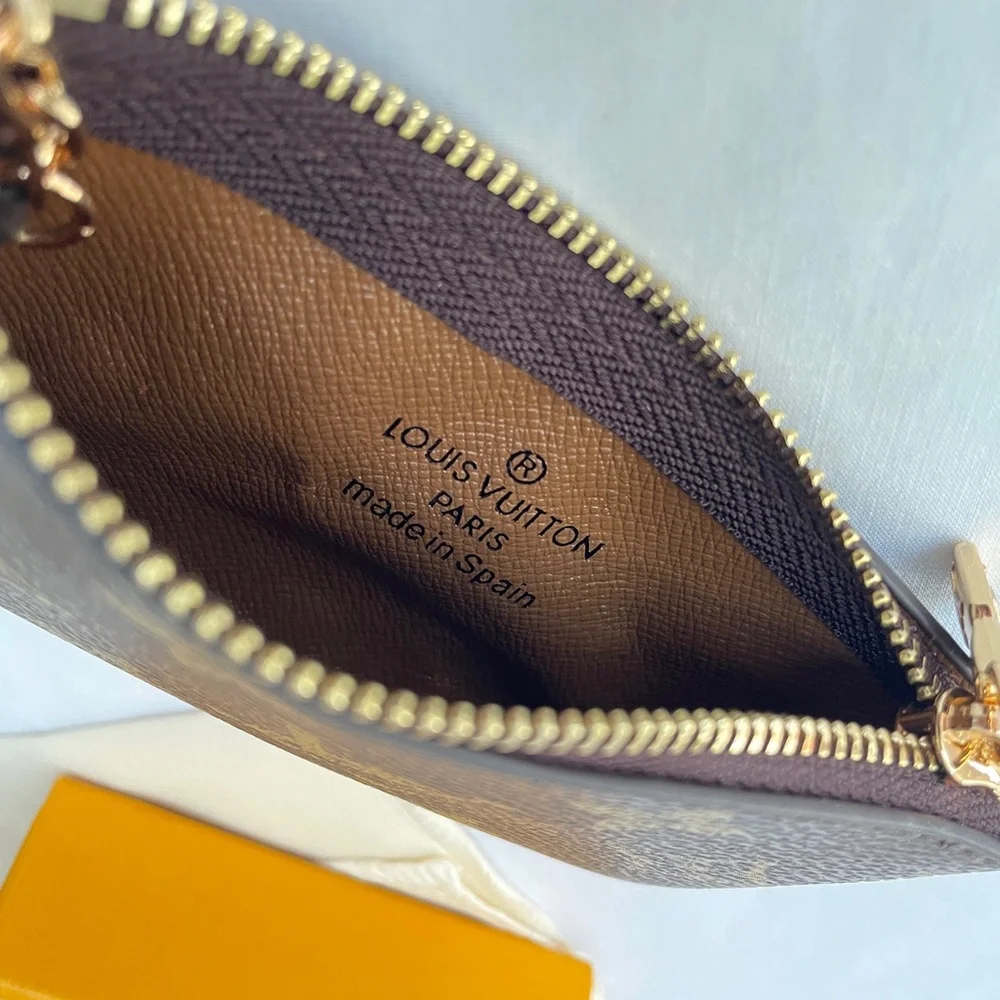 Louis Vuitton Monogram Canvas Key Pouch Coin Purse Pochette Cles Brown - Picture 7 of 10